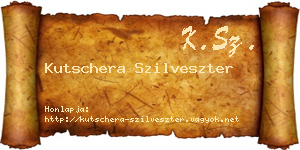 Kutschera Szilveszter névjegykártya